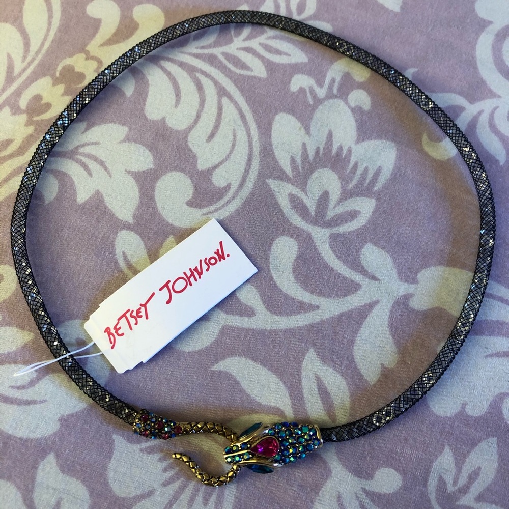 Betsey Johnson Snake Diamond Mesh Necklace NWT